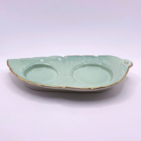 Royal Winton Golden Age Porcelain Green and Gold Plated Creamer and Sugar Set - Picture 3 of 8